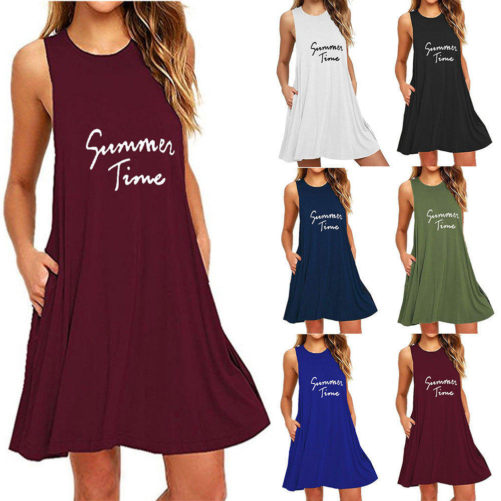 Summer Time Print Sleeveless Dress