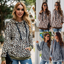 Load image into Gallery viewer, Leopard Print Pocket Hoodie
