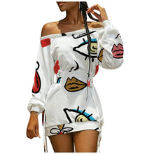 Load image into Gallery viewer, Off Shoulder Long Sleeve Mini Dress
