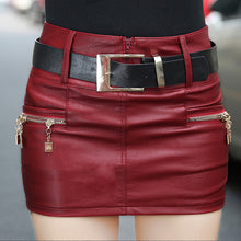 Load image into Gallery viewer, Fashion PU Leather Short Skirt

