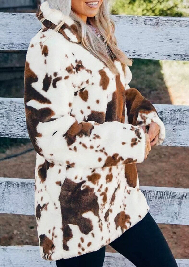Cow Print Pullover Sweater