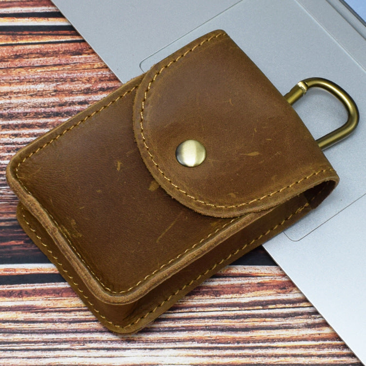 Cowhide Fold Buckle Pouch