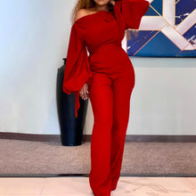 Load image into Gallery viewer, Puff Sleeves Off The Shoulder Pants Jumpsuit
