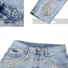 Load image into Gallery viewer, Women&#39;s Simple Loose Diamond High-Waist Jeans
