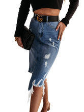 Load image into Gallery viewer, Casual Denim Front Split Skirt
