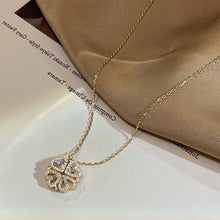 Load image into Gallery viewer, Magnetic Folding Heart Shaped Four Leaf Clover Pendant Necklace
