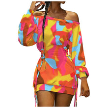 Load image into Gallery viewer, Off Shoulder Long Sleeve Mini Dress
