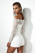 Load image into Gallery viewer, Lace Strapless Long Sleeve Short Jumpsuit
