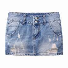 Load image into Gallery viewer, Light Blue Denim Short Skirt
