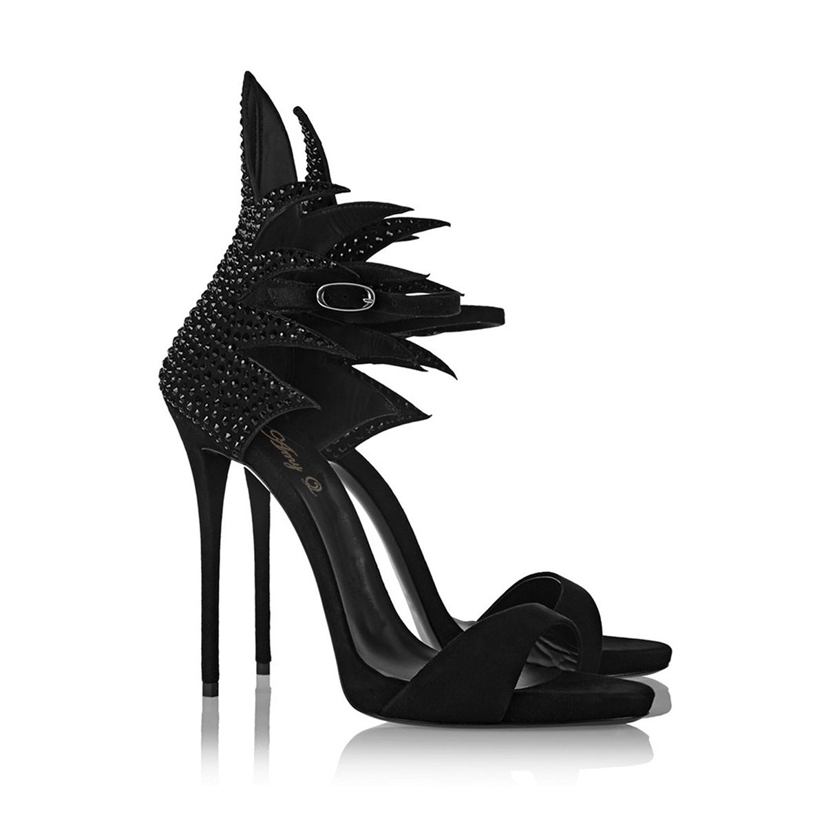 Black Rhinestone High Heels