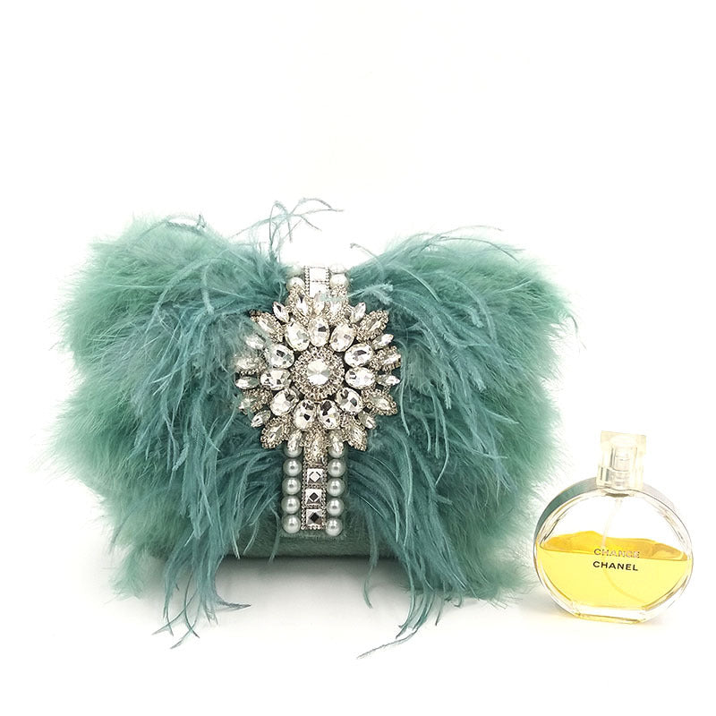 Ostrich Clutch Handbag