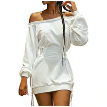 Load image into Gallery viewer, Off Shoulder Long Sleeve Mini Dress
