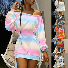 Load image into Gallery viewer, Off Shoulder Long Sleeve Mini Dress
