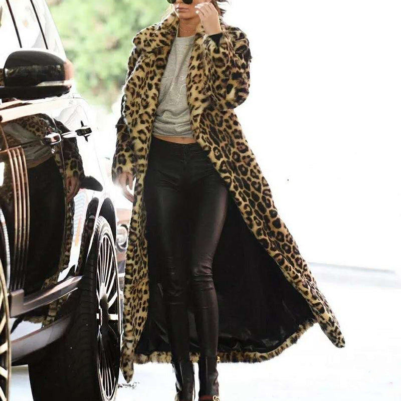 Super Long Fur Leopard Jacket